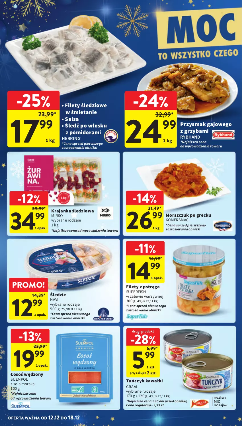 Gazetka promocyjna Intermarche - Gazetka Intermarche - ważna 12.12 do 18.12.2024 - strona 6 - produkty: Gra, Graal, Kawa, Krajanka śledziowa, Pstrąg, Salsa, Suempol, Tuńczyk