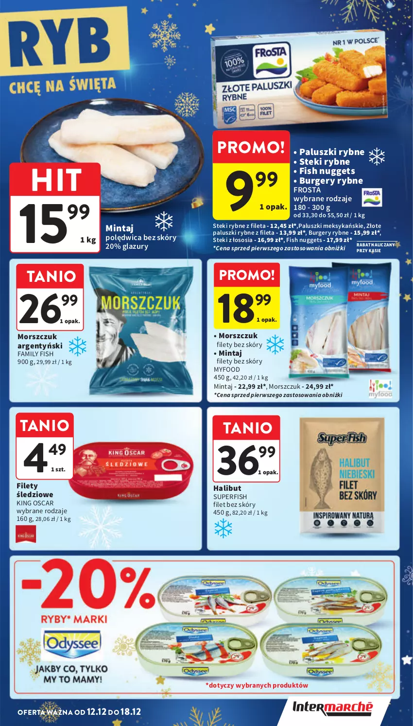 Gazetka promocyjna Intermarche - Gazetka Intermarche - ważna 12.12 do 18.12.2024 - strona 7 - produkty: Burger, Fa, Frosta, Halibut, Lazur, Mintaj, Paluszki rybne, Polędwica, Sos, Stek