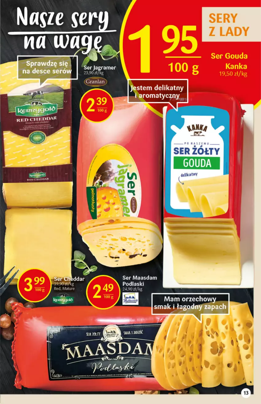 Gazetka promocyjna Delikatesy Centrum - Gazetka DC45 n. fresh - ważna 10.11 do 17.11.2021 - strona 13 - produkty: Cheddar, Gra, HP, Jagr, Maasdam, Podlaski, Ser