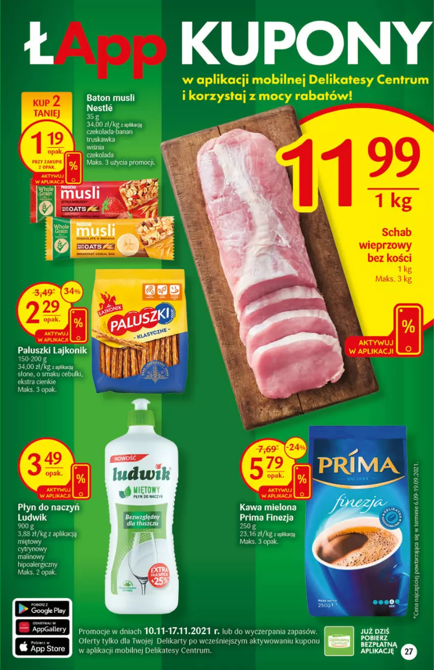 Gazetka promocyjna Delikatesy Centrum - Gazetka DC45 n. fresh - ważna 10.11 do 17.11.2021 - strona 27 - produkty: Baton, Czekolada, Gra, Kawa, Kawa mielona, Mobil, Mus, Prima, Rum