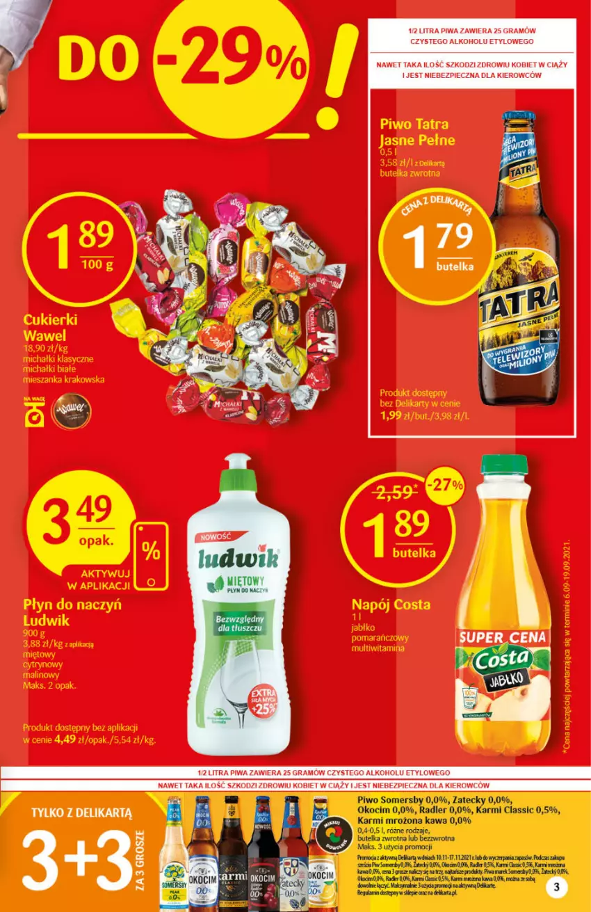 Gazetka promocyjna Delikatesy Centrum - Gazetka DC45 n. fresh - ważna 10.11 do 17.11.2021 - strona 3 - produkty: Fa, Gra, Karmi, Kawa, Koc, Okocim, Piec, Piwa, Piwo, Radler, Somersby