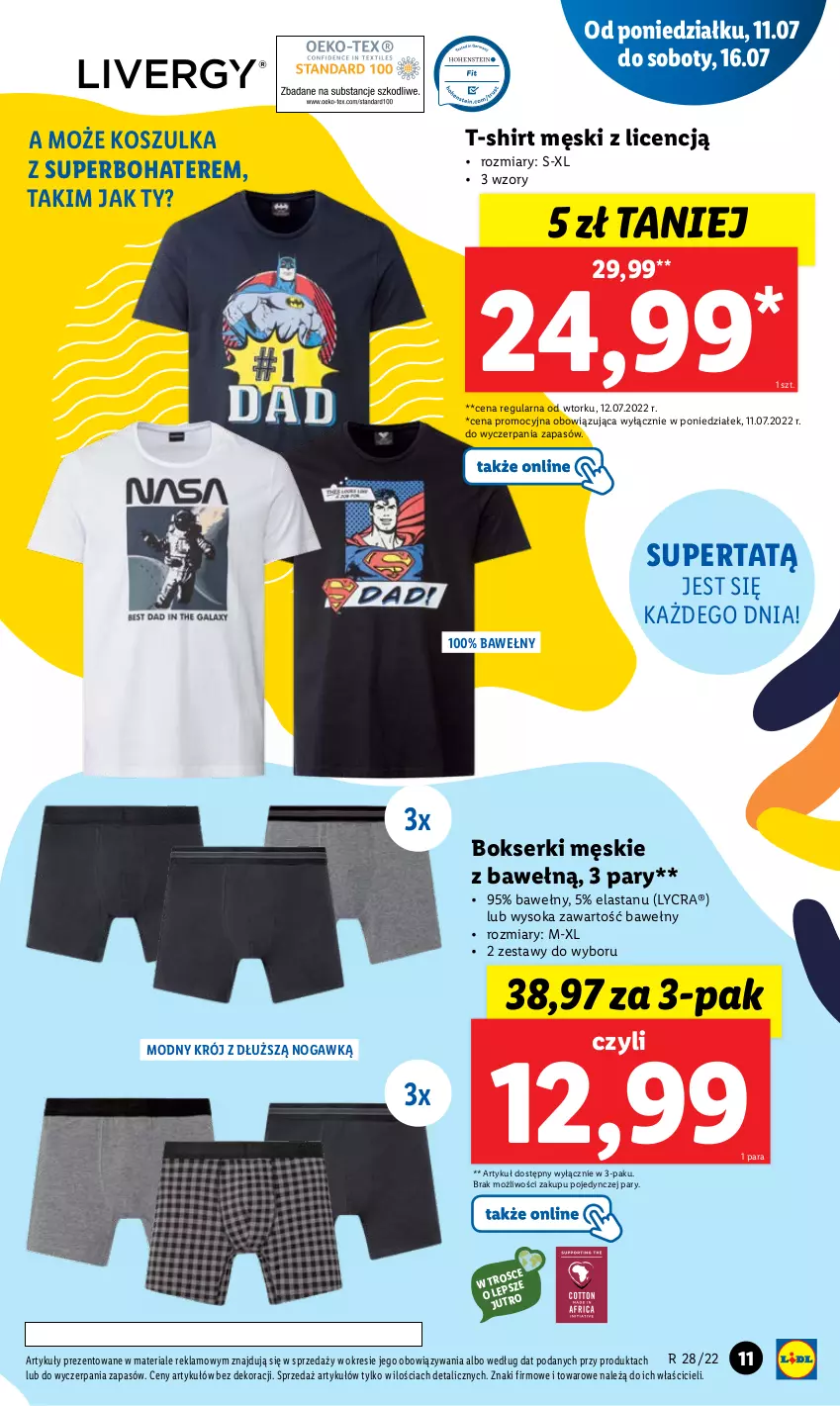 Gazetka promocyjna Lidl - GAZETKA - ważna 11.07 do 16.07.2022 - strona 11 - produkty: Bokserki, Kosz, Koszulka, Ser, Sok, T-shirt