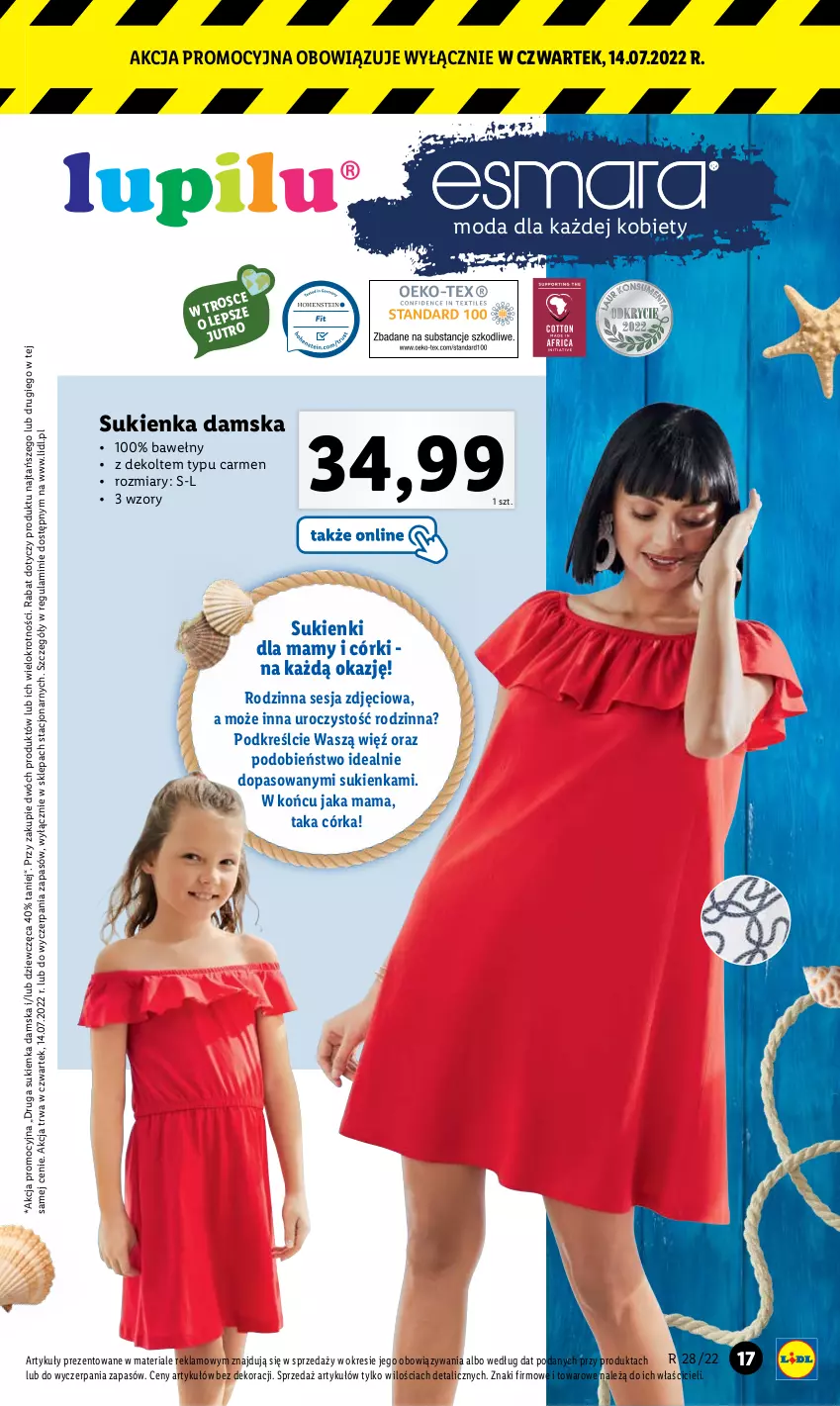 Gazetka promocyjna Lidl - GAZETKA - ważna 11.07 do 16.07.2022 - strona 17 - produkty: Moda, Sukienka