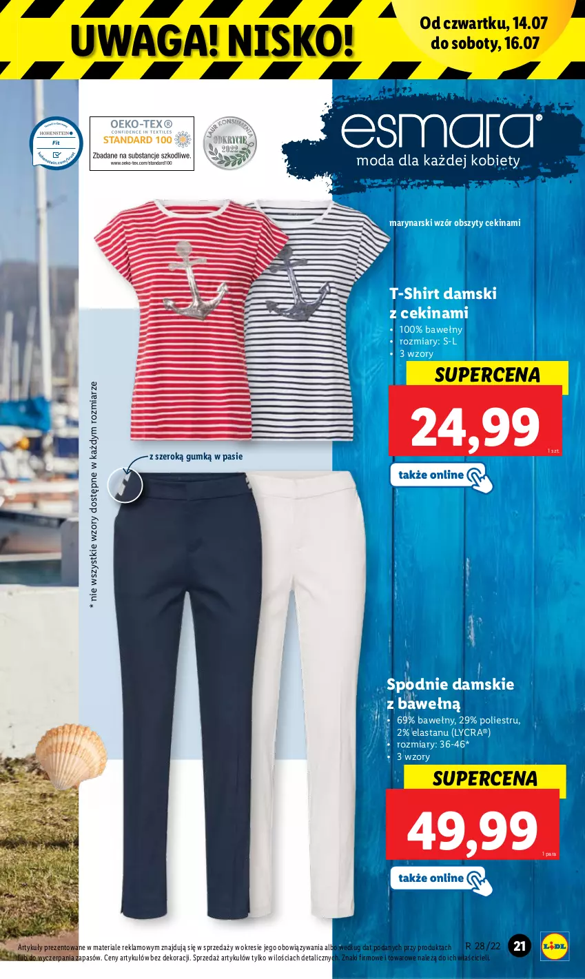 Gazetka promocyjna Lidl - GAZETKA - ważna 11.07 do 16.07.2022 - strona 23 - produkty: Moda, Spodnie, T-shirt, Waga