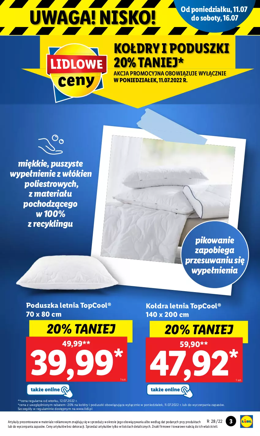 Gazetka promocyjna Lidl - GAZETKA - ważna 11.07 do 16.07.2022 - strona 3 - produkty: Kołdra, Poduszka, Top, Waga