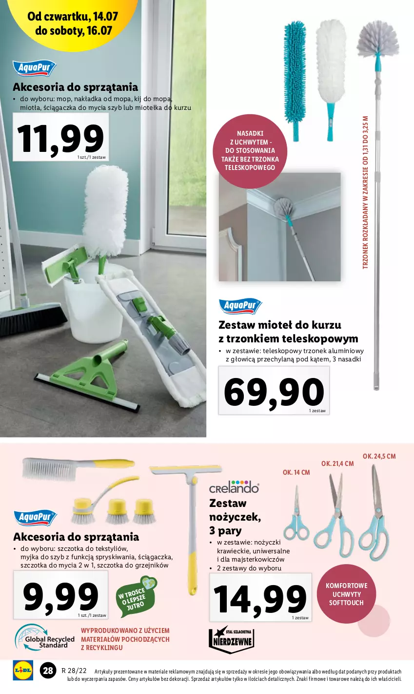 Gazetka promocyjna Lidl - GAZETKA - ważna 11.07 do 16.07.2022 - strona 30 - produkty: Grzejnik, Miotła, Mop, Noż, Nożyczki, Szczotka, Teleskop, Uchwyty