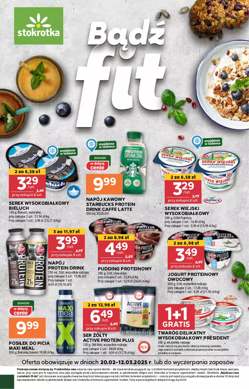 Gazetka promocyjna Stokrotka - Supermarket Opole/Radom - ważna 27.02 do 05.03.2025 - strona 14 - produkty: Bieluch, Gra, Jogurt, Mięso, Napój, Owoce, Por, Président, Pudding, Ser, Serek, Serek wiejski, Sok, Twaróg, Twaróg delikatny, Warzywa, Zott