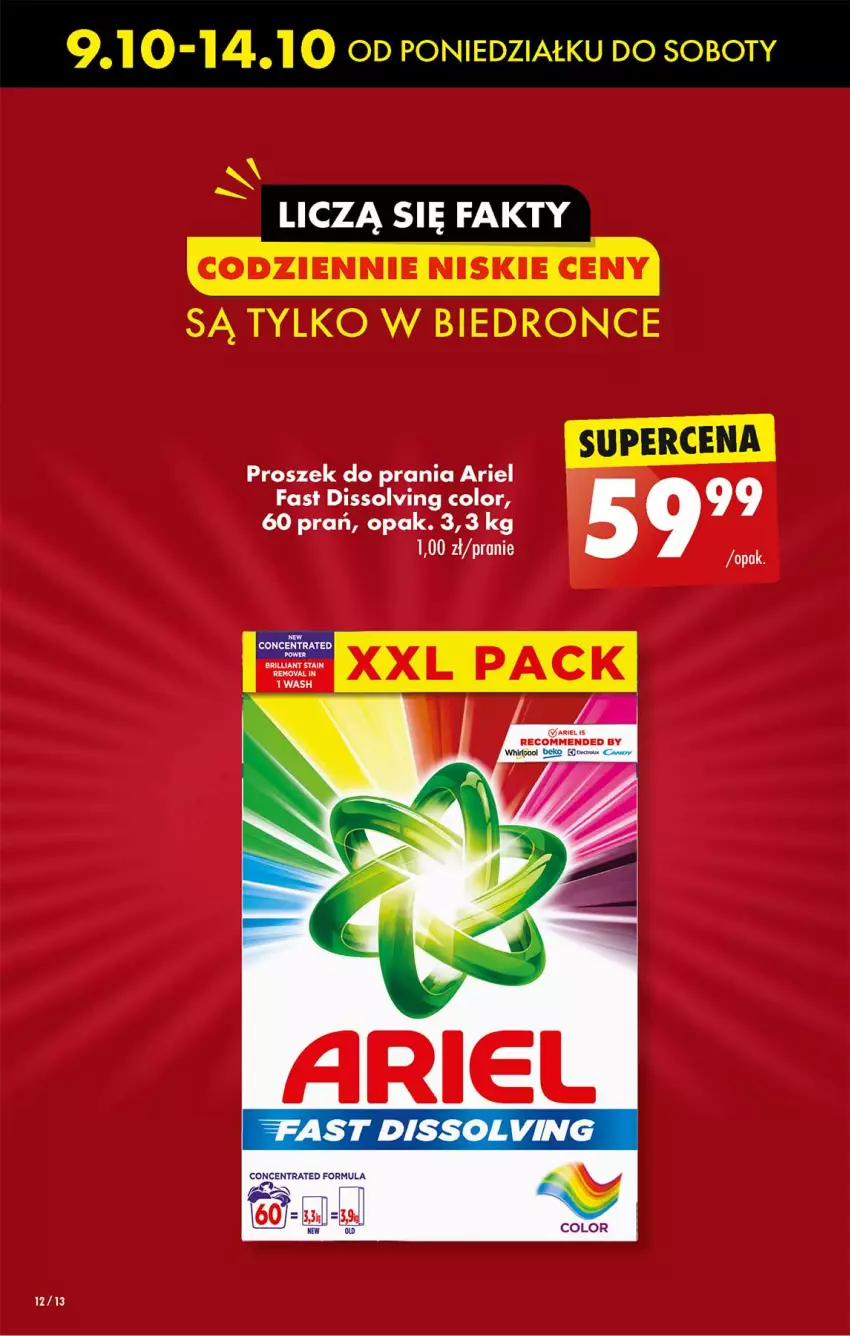 Gazetka promocyjna Biedronka - Od poniedzialku - ważna 09.10 do 14.10.2023 - strona 12 - produkty: Ariel, Dron, Fa, Proszek do prania