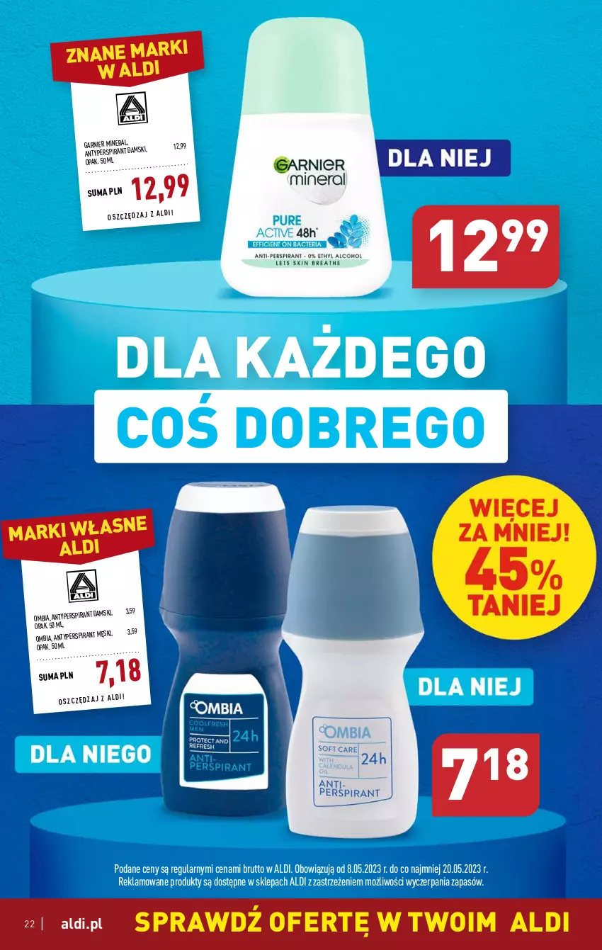 Gazetka promocyjna Aldi - Pełen katalog - ważna 08.05 do 13.05.2023 - strona 22 - produkty: Antyperspirant, Garnier