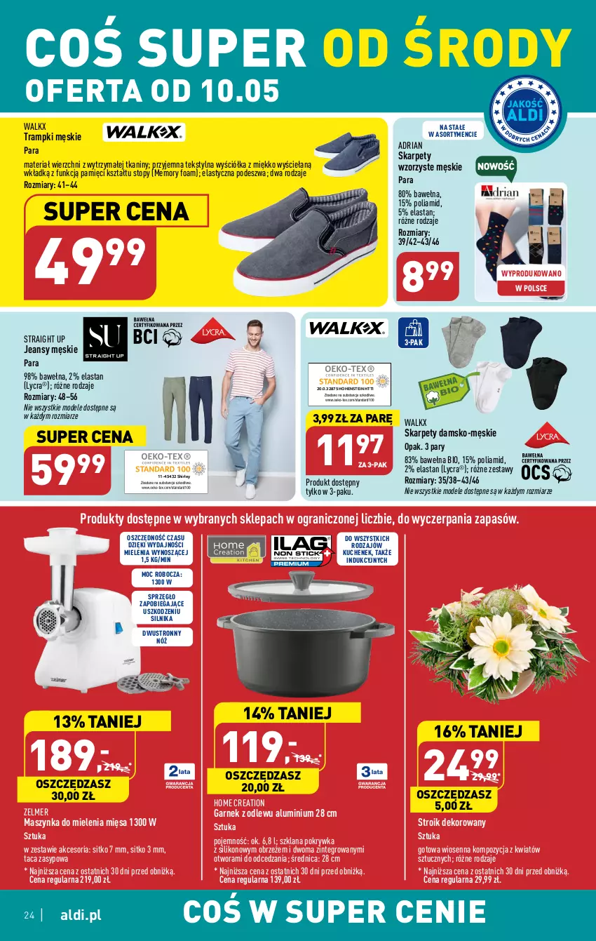 Gazetka promocyjna Aldi - Pełen katalog - ważna 08.05 do 13.05.2023 - strona 24 - produkty: Garnek, Gra, Karp, LANA, Maszynka, Maszynka do mielenia, Sitko, Szynka, Taca, Top, Trampki, Wełna, Zelmer