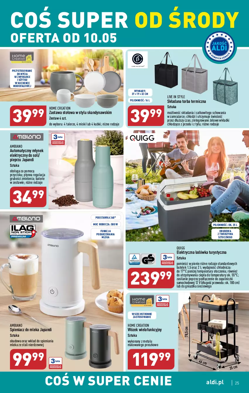 Gazetka promocyjna Aldi - Pełen katalog - ważna 08.05 do 13.05.2023 - strona 25 - produkty: Fa, Lodówka, Młynek, Pieprz, Silan, Talerz, Torba, Wkładki, Wózek