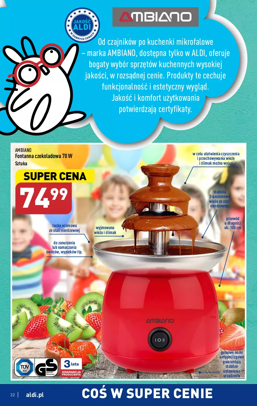 Gazetka promocyjna Aldi - Pełen katalog - ważna 08.05 do 13.05.2023 - strona 32 - produkty: Czajnik, Fa, Kuchenki mikrofalowe, Przewód, Sok