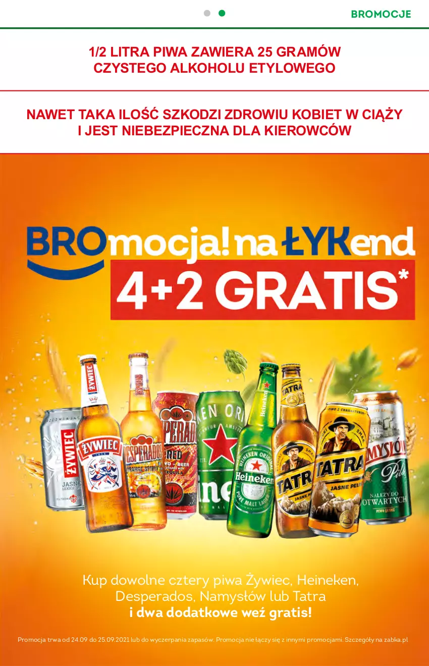 Gazetka promocyjna Żabka - ważna 22.09 do 28.09.2021 - strona 5 - produkty: Desperados, Gra, Heineken, Namysłów, Piec, Piwa, Tatra