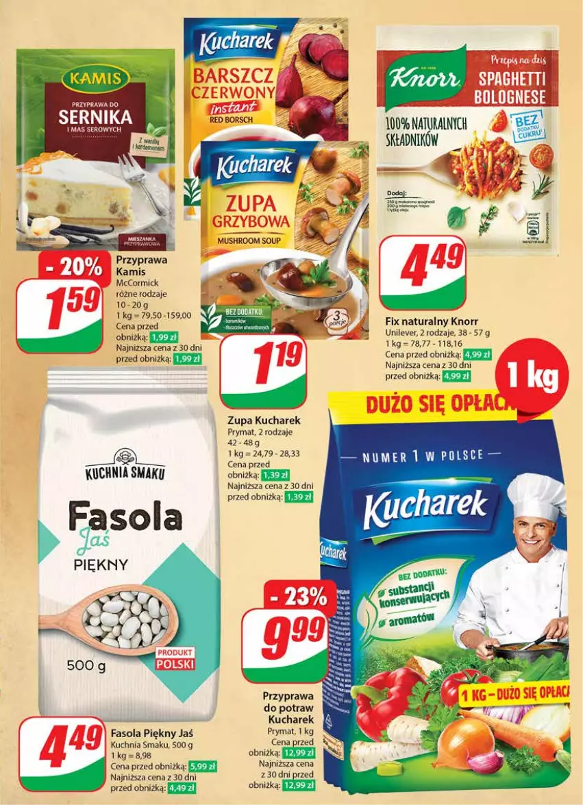 Gazetka promocyjna Dino - Gazetka 11/2024 - ważna 13.03 do 19.03.2024 - strona 19 - produkty: Fa, Fasola, Kamis, Knorr, Kucharek, Kuchnia, Mus, Por, Prymat, Zupa