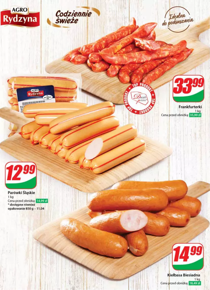 Gazetka promocyjna Dino - Gazetka 11/2024 - ważna 13.03 do 19.03.2024 - strona 28 - produkty: Frankfurterki, Kiełbasa, Kiełbasa biesiadna, Parówki