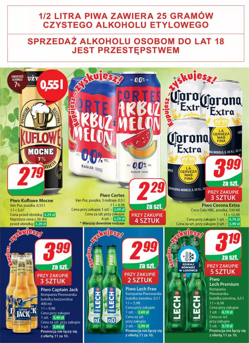 Gazetka promocyjna Dino - Gazetka 11/2024 - ważna 13.03 do 19.03.2024 - strona 47 - produkty: Captain Jack, Corona Extra, Piwo, Pur, Radler