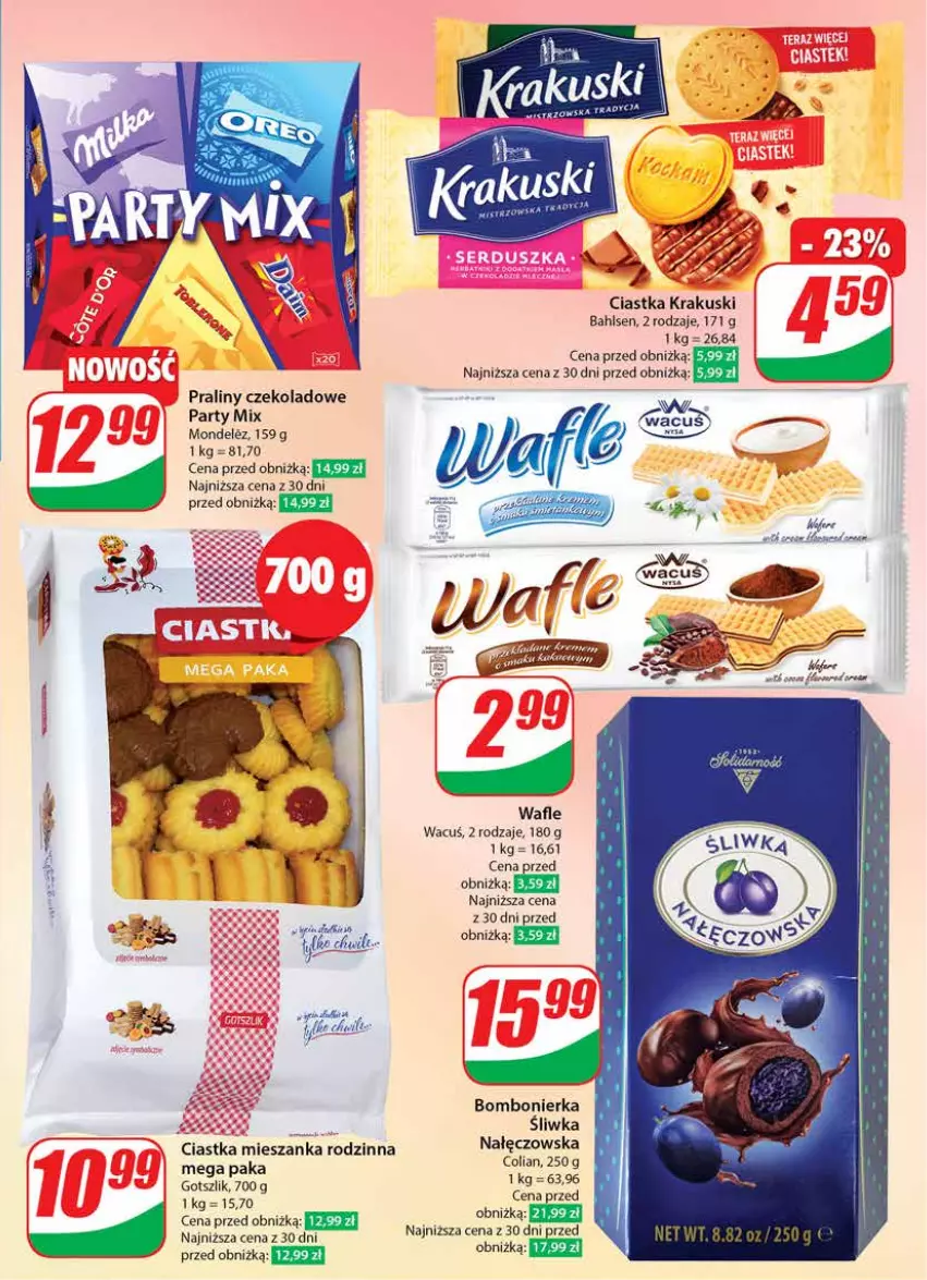 Gazetka promocyjna Dino - Gazetka 11/2024 - ważna 13.03 do 19.03.2024 - strona 7 - produkty: Ciastka, Krakus, Krakuski, Praliny, Wafle