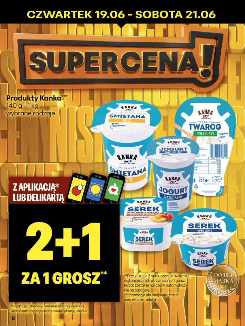 Gazetka promocyjna Delikatesy Centrum - Franczyza DC25 Czwartek - ważna 19.06 do 25.06.2025 - strona 8 - produkty: Ser, Serek