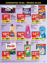Gazetka promocyjna Delikatesy Centrum - Franczyza DC25 Czwartek - Gazetka - ważna od 25.06 do 25.06.2025 - strona 44 - produkty: Płyn do prania, Rum, Por, Ajax, Papier, Bref, Proszek do prania, Persil, Papier toaletowy, Velvet, Odplamiacz, Vizir, Silan, Płyn do płukania, Ręcznik, Rolki, Kostka do wc