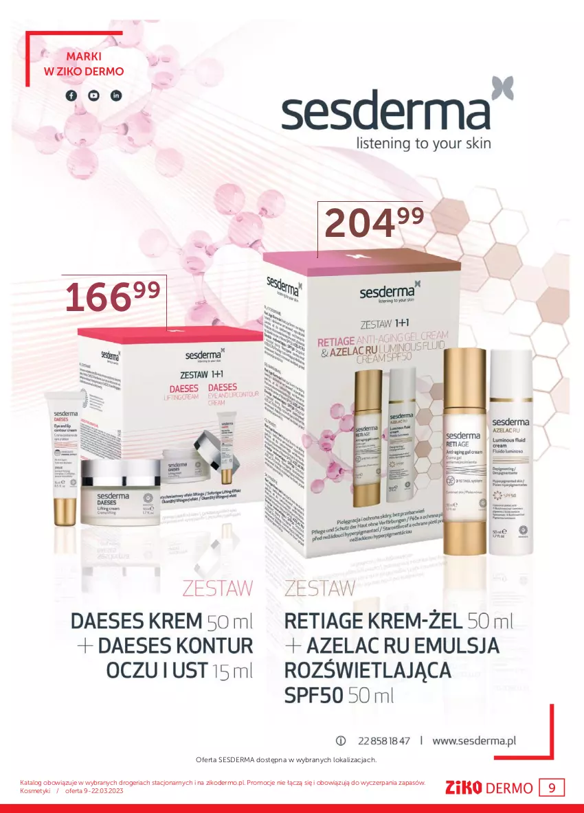 Gazetka promocyjna Ziko - Gazetka Ziko Dermo - ważna 09.03 do 22.03.2023 - strona 9 - produkty: Sesderma