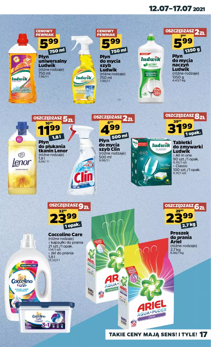 Gazetka promocyjna Netto - Gazetka spożywcza - ważna 12.07 do 17.07.2021 - strona 17 - produkty: Ariel, Clin, Coccolino, Kapsułki do prania, Lenor, Ludwik, Proszek do prania, Tablet, Zmywarki