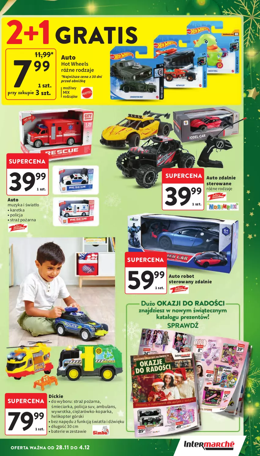 Gazetka promocyjna Intermarche - Gazetka Intermarche - ważna 28.11 do 04.12.2024 - strona 13 - produkty: Gra, Helikopter, Hot Wheels, Parka, Robot, Straż pożarna, Wywrotka