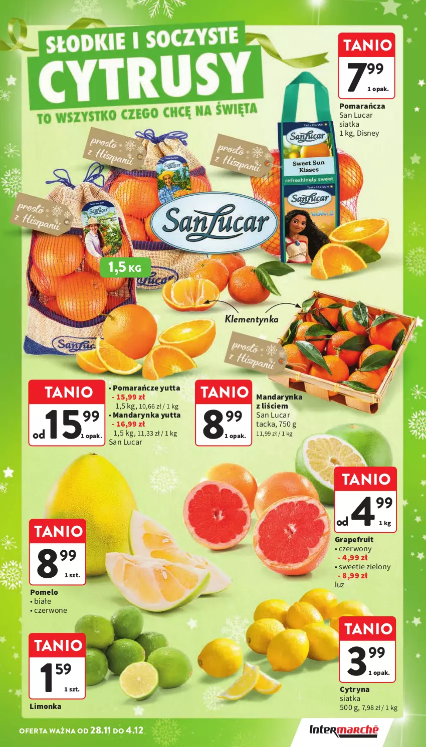 Gazetka promocyjna Intermarche - Gazetka Intermarche - ważna 28.11 do 04.12.2024 - strona 23 - produkty: Disney, Gra, Limonka, Pomarańcze, Pomelo, Siatka