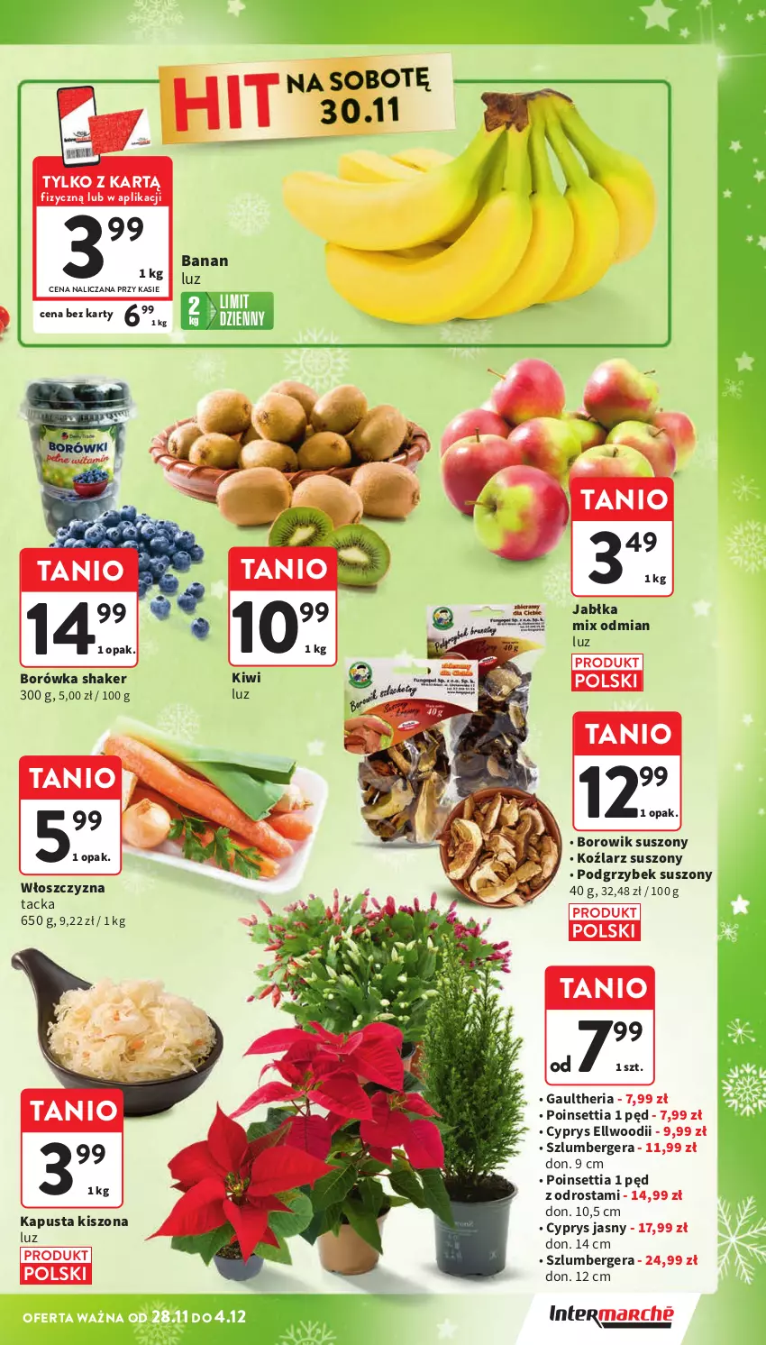 Gazetka promocyjna Intermarche - Gazetka Intermarche - ważna 28.11 do 04.12.2024 - strona 25 - produkty: Borówka, Jabłka, Kiwi, Szlumbergera