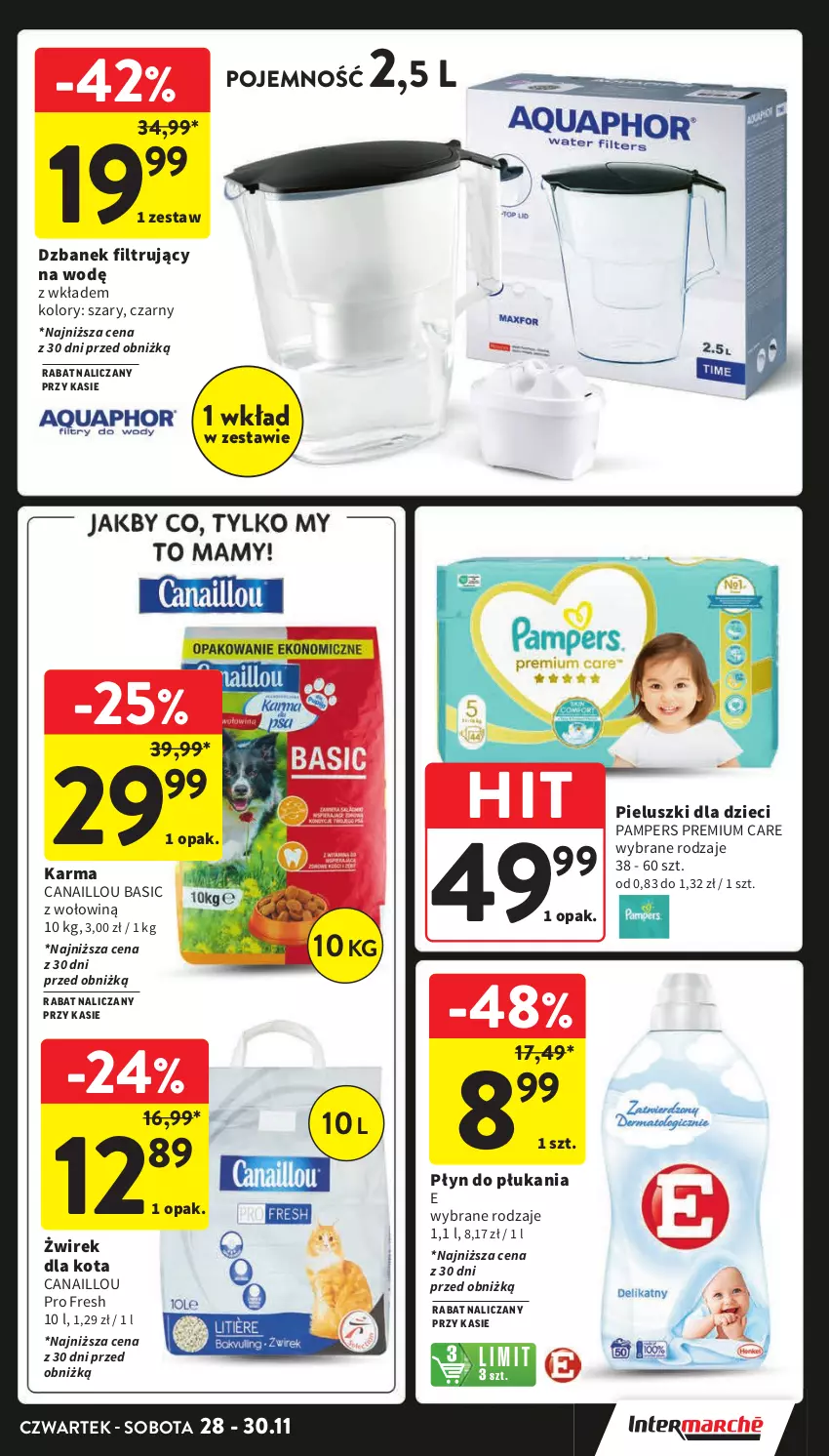 Gazetka promocyjna Intermarche - Gazetka Intermarche - ważna 28.11 do 04.12.2024 - strona 3 - produkty: Canaillou, Dzbanek, Dzbanek filtrujący, Dzieci, Pampers, Płyn do płukania