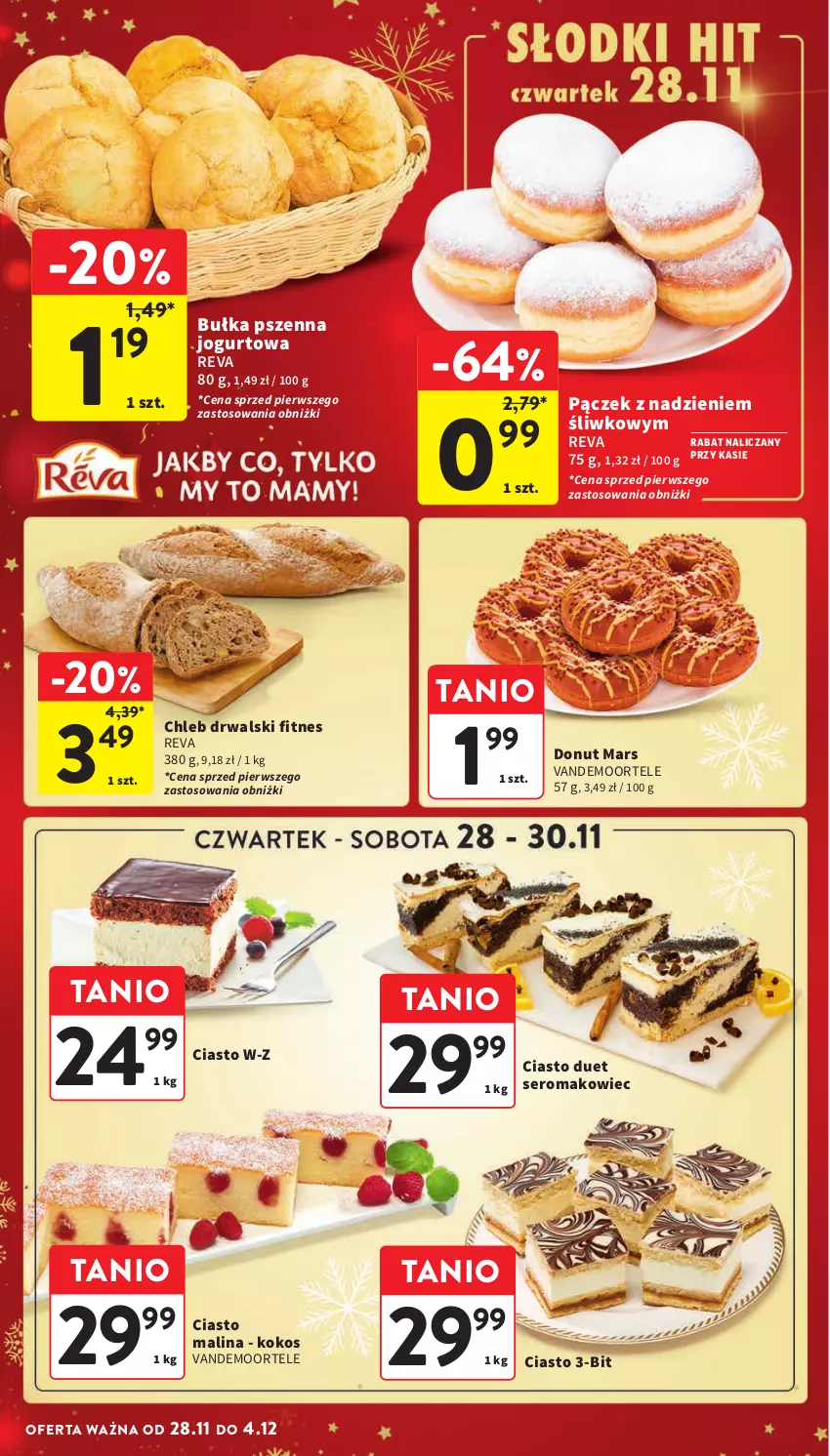 Gazetka promocyjna Intermarche - Gazetka Intermarche - ważna 28.11 do 04.12.2024 - strona 36 - produkty: Bułka, Chleb, Donut, Jogurt, Kokos, Makowiec, Mars, Pączek, Ser