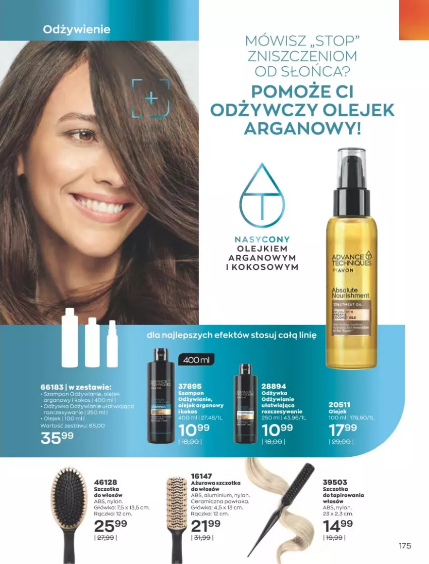 Gazetka promocyjna Avon - Katalog Avon 8/2021 kampania sierpień - ważna 01.08 do 31.08.2021 - strona 171 - produkty: Kokos, Odżywka, Olej, Szczotka, Szczotka do włosów, Top