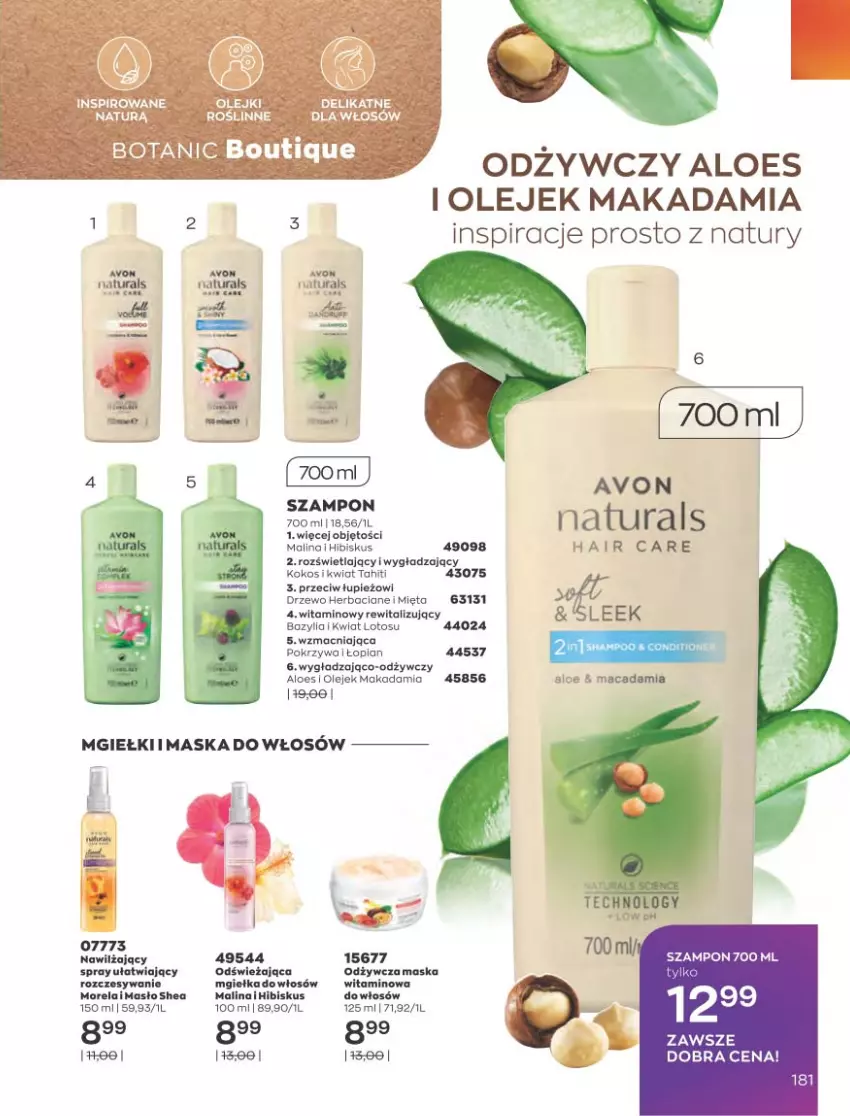 Gazetka promocyjna Avon - Katalog Avon 8/2021 kampania sierpień - ważna 01.08 do 31.08.2021 - strona 177 - produkty: Bazyl, Bazylia, Hibiskus, Kokos, Maska, Masło, Mięta, Morela, Olej, Szampon