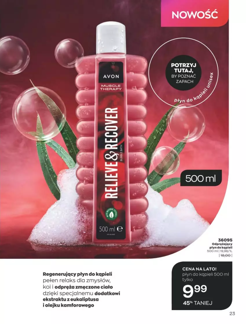 Gazetka promocyjna Avon - Katalog Avon 8/2021 kampania sierpień - ważna 01.08 do 31.08.2021 - strona 23 - produkty: Olej, Płyn do kąpieli