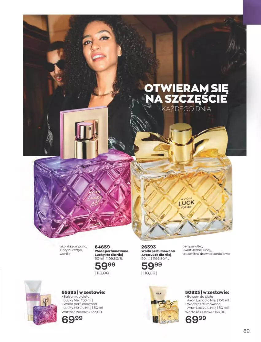 Gazetka promocyjna Avon - Katalog Avon 8/2021 kampania sierpień - ważna 01.08 do 31.08.2021 - strona 85 - produkty: Aksam, Balsam do ciała, Bursztyn, Perfum, Sandał, Woda