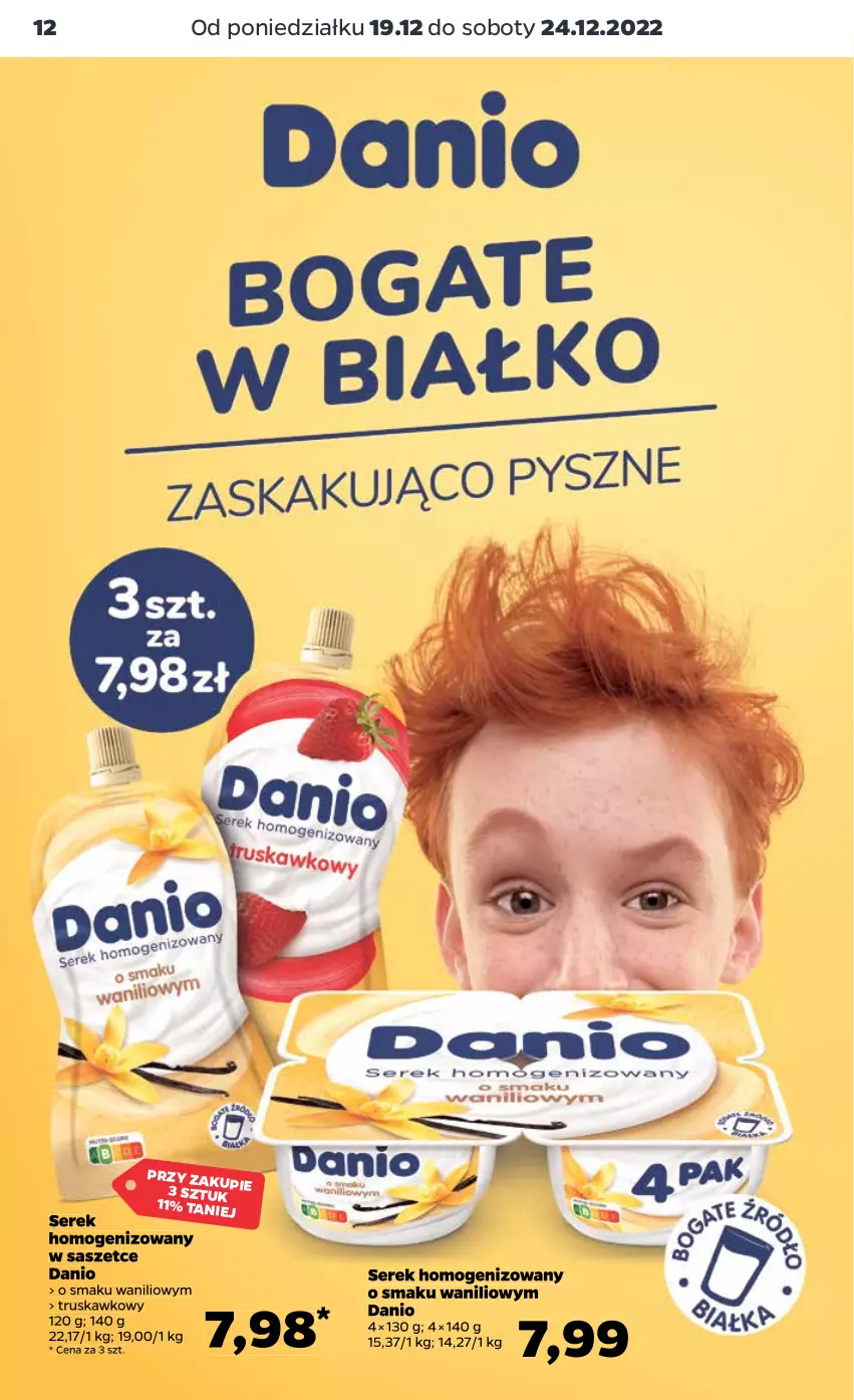 Gazetka promocyjna Netto - Artykuły spożywcze - ważna 19.12 do 24.12.2022 - strona 12 - produkty: Danio, Ser, Serek, Serek homogenizowany