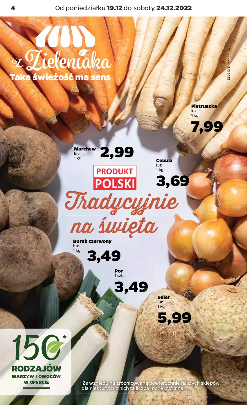 Gazetka promocyjna Netto - Artykuły spożywcze - ważna 19.12 do 24.12.2022 - strona 4 - produkty: Cebula, Pietruszka, Por