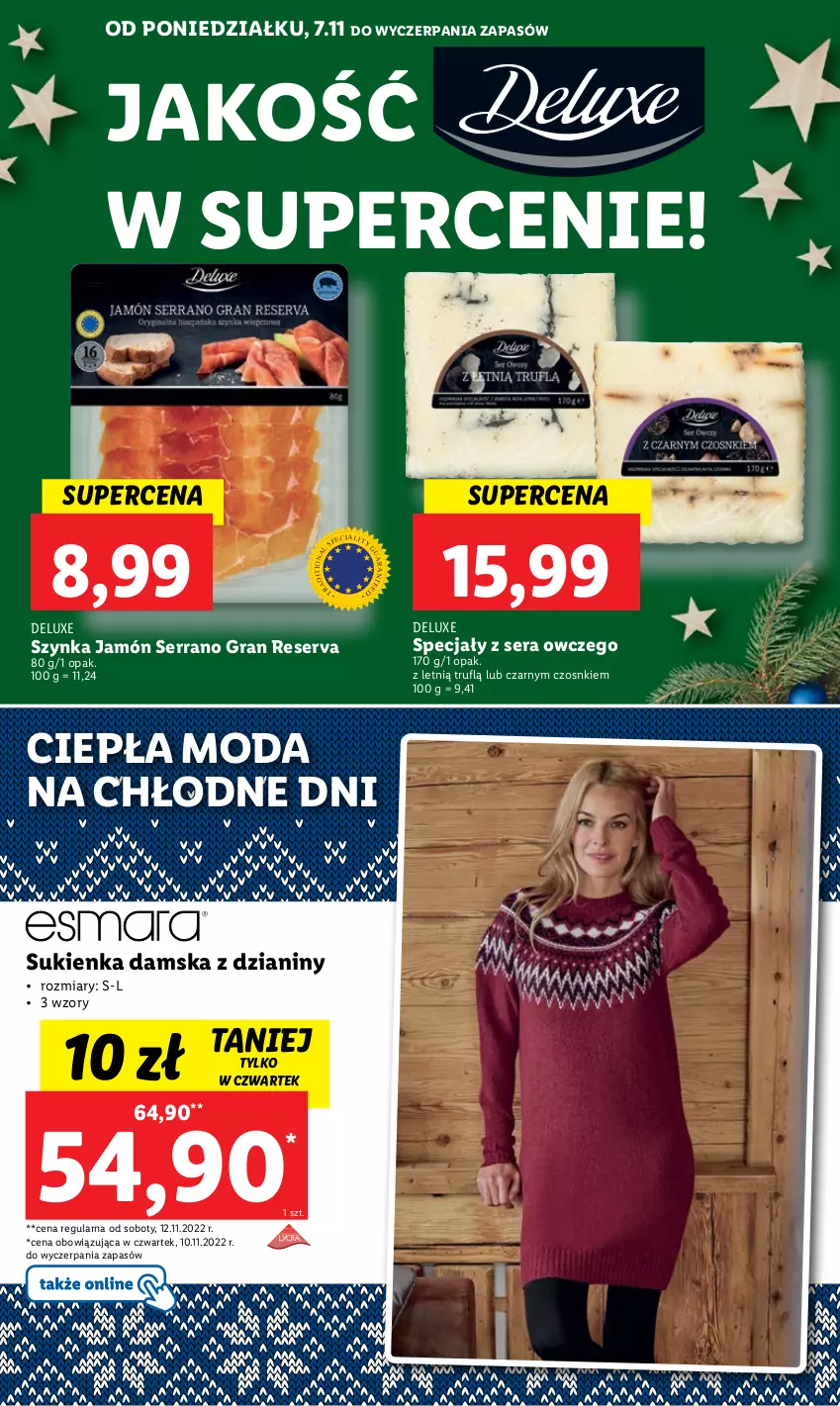 Gazetka promocyjna Lidl - GAZETKA - ważna 07.11 do 12.11.2022 - strona 66 - produkty: Gra, Jamón serrano, Moda, Ser, Sukienka, Szynka