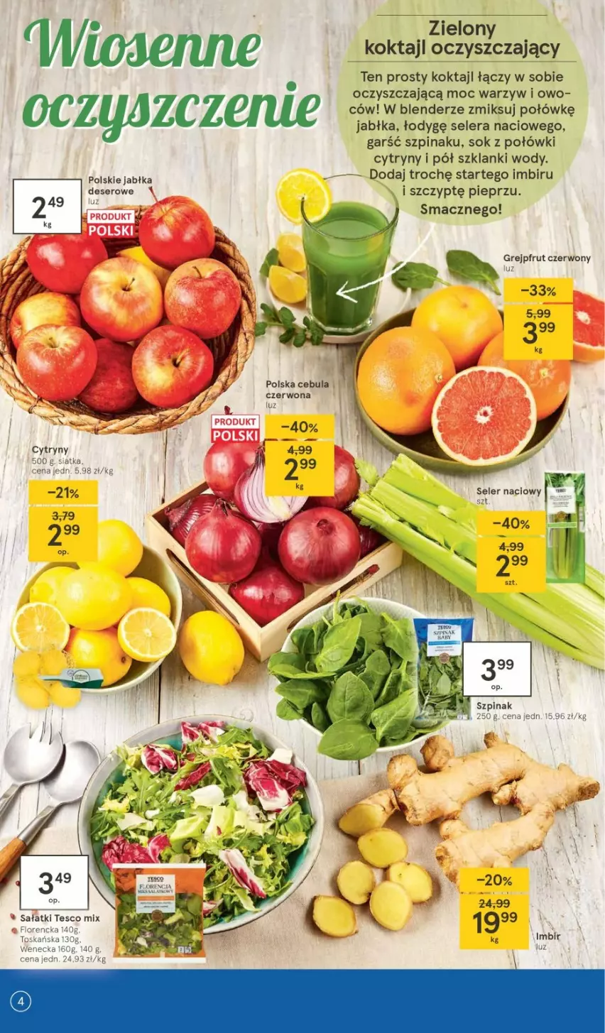 Gazetka promocyjna Tesco - Tesco gazetka - przyszły tydzień - ważna 11.03 do 17.03.2021 - strona 4 - produkty: Blender, Cytryny, Deser, Grejpfrut, Imbir, Jabłka, Lanki, Pieprz, Seler naciowy, Ser, Sok, Szpinak