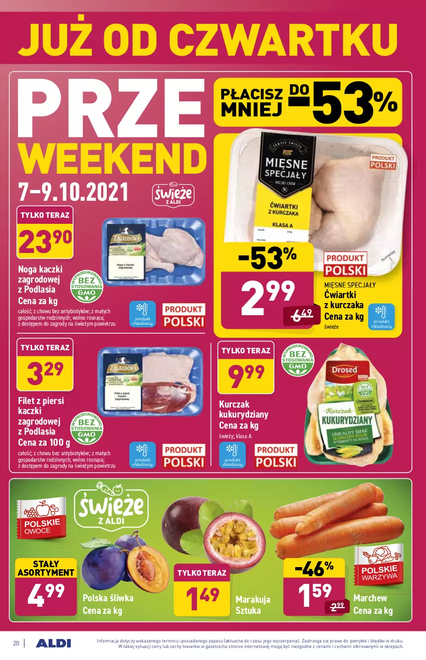 Gazetka promocyjna Aldi - ważna 04.10 do 09.10.2021 - strona 20 - produkty: Filet z piersi kaczki, Kurczak, Mięsne specjały, Tera