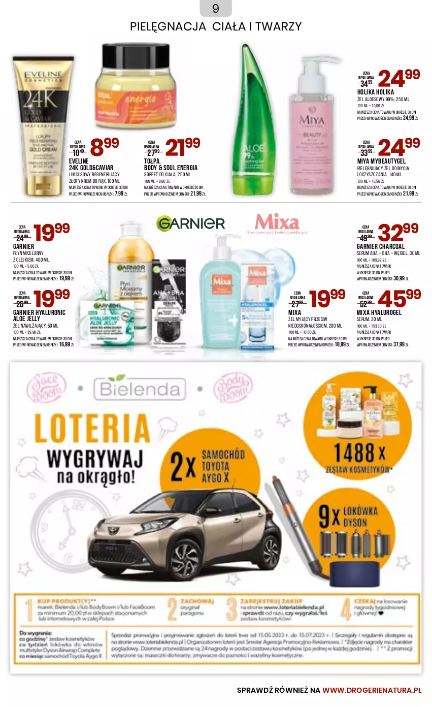 Gazetka promocyjna Drogerie Natura - Gazetka Drogerie Natura - ważna 13.06 do 26.06.2023 - strona 9 - produkty: Body, Eveline, Garnier, Holika Holika, Krem do rąk, Mixa, Olej, Płyn micelarny, Rum, Ser, Serum, Tołpa