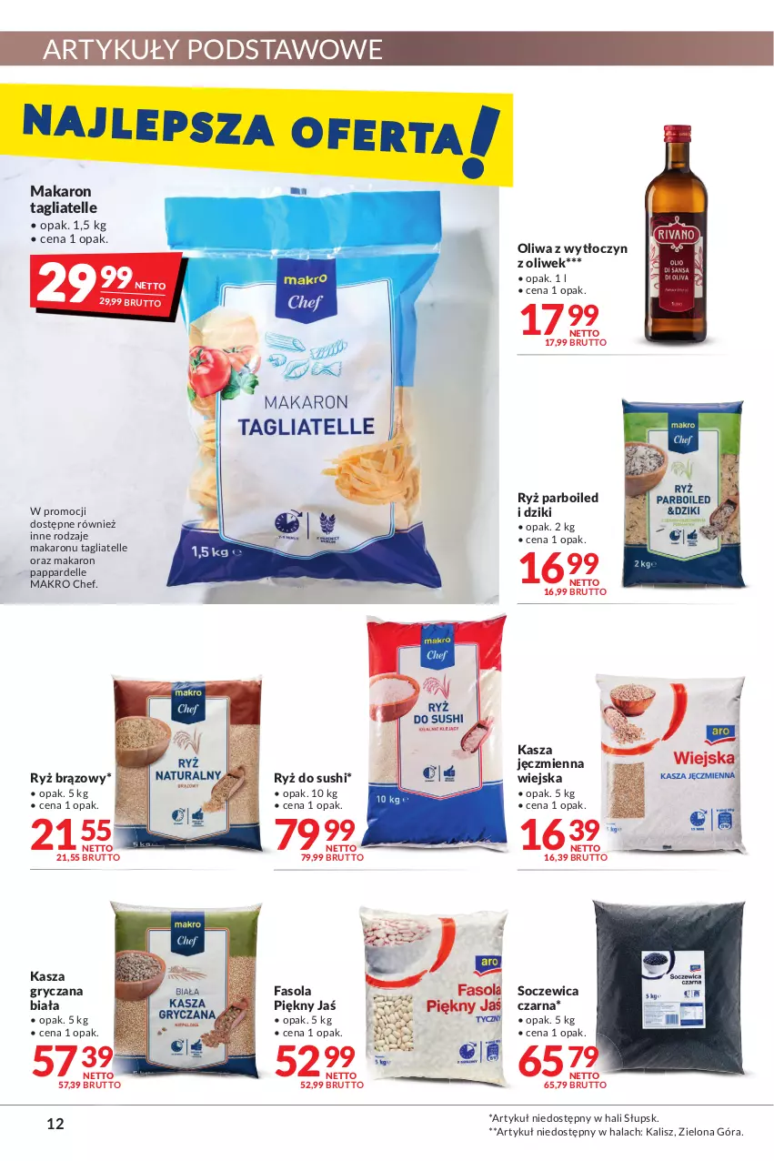 Gazetka promocyjna Makro - [Oferta promocyjna] Artykuły spożywcze i przemysłowe - ważna 31.05 do 13.06.2022 - strona 12 - produkty: Dell, Fa, Fasola, Gry, Kasza, Kasza gryczana, Kasza jęczmienna, Makaron, Ryż, Ryż do sushi, Ryż parboiled, Sushi, Tagliatelle