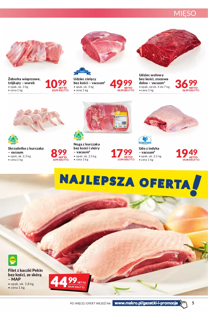 Gazetka promocyjna Makro - [Oferta promocyjna] Artykuły spożywcze i przemysłowe - ważna 31.05 do 13.06.2022 - strona 5 - produkty: Kurczak, Mięso, Udziec cielęcy, Udziec wołowy