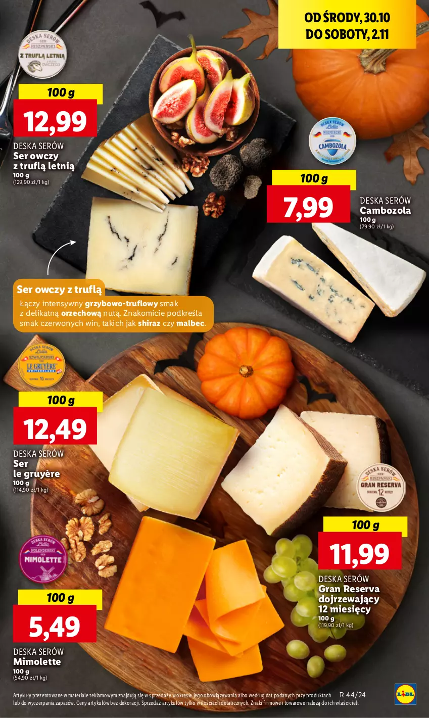 Gazetka promocyjna Lidl - GAZETKA - ważna 30.10 do 02.11.2024 - strona 31 - produkty: Deska serów, Gra, Mimolette, Ser, Ser owczy, Shiraz