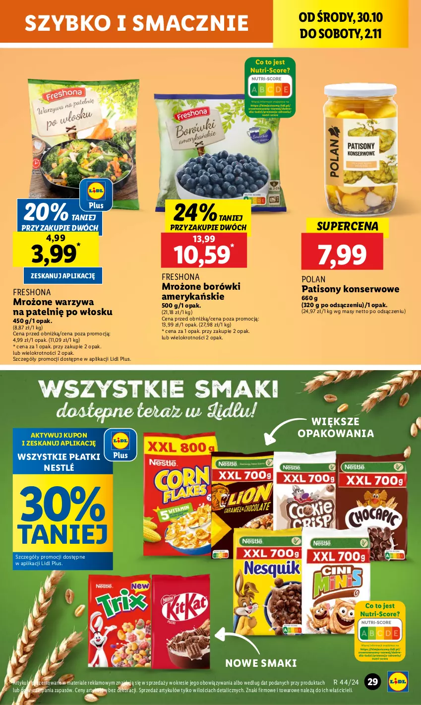 Gazetka promocyjna Lidl - GAZETKA - ważna 30.10 do 02.11.2024 - strona 37 - produkty: Nestlé, Ser, Sony, Warzywa