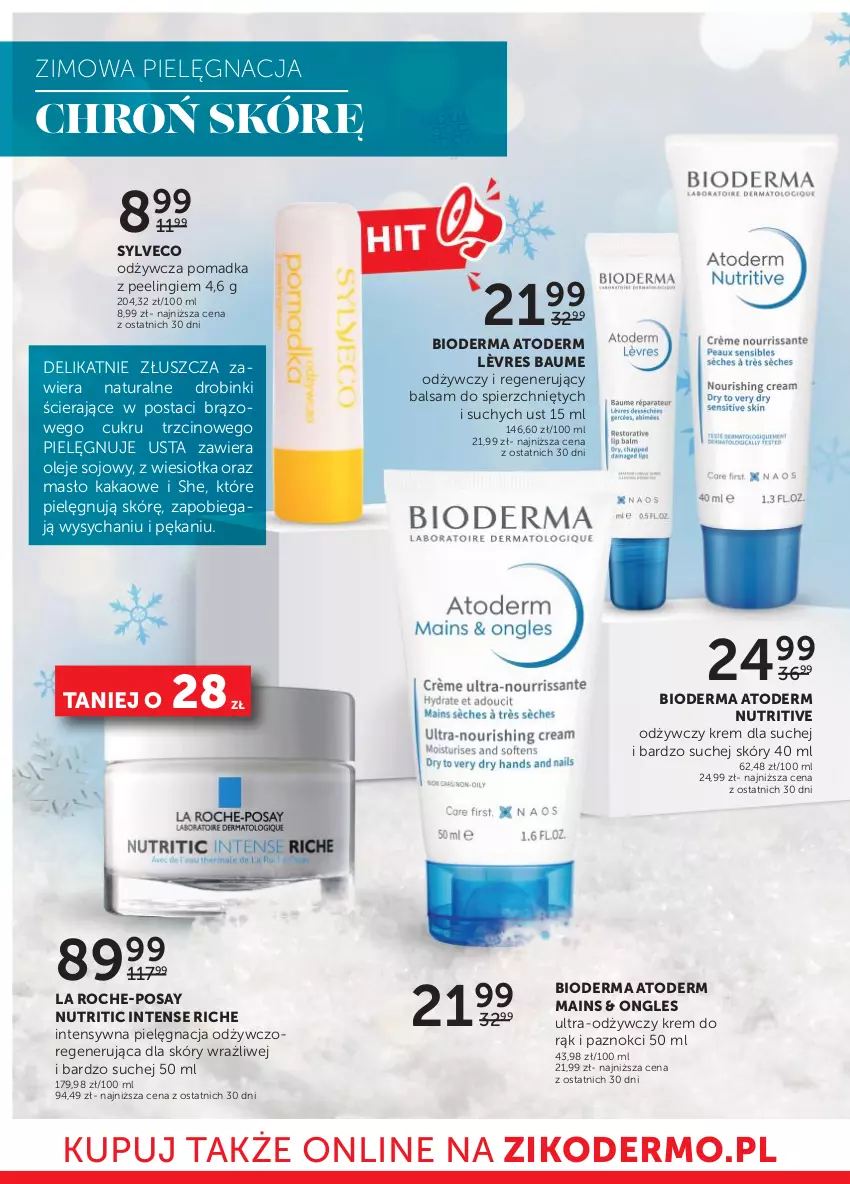 Gazetka promocyjna Ziko - Gazetka Ziko Dermo - ważna 14.12 do 27.12.2023 - strona 16 - produkty: Atoderm, Bioderma, Kakao, Krem do rąk, La Roche-Posay, Masło, Olej, Peeling