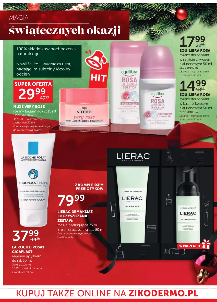 Gazetka promocyjna Ziko - Gazetka Ziko Dermo - ważna 14.12 do 27.12.2023 - strona 2 - produkty: Balsam do ust, Cień, Dezodorant, Krem do rąk, La Roche-Posay, Lierac, Makijaż, Maska, Nuxe, Peeling, Róża