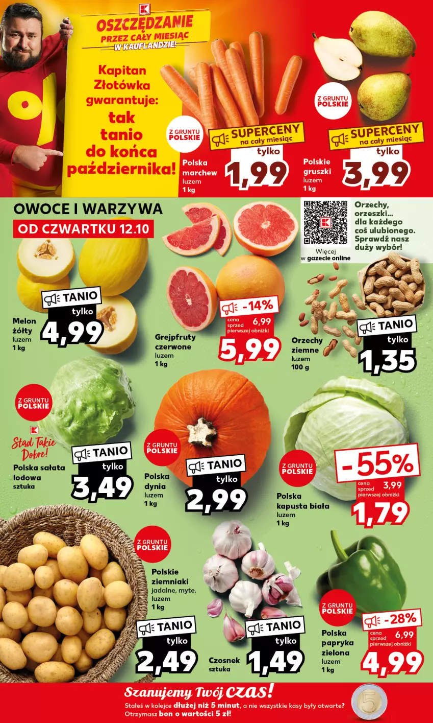 Gazetka promocyjna Kaufland - Mocny Start - ważna 16.10 do 18.10.2023 - strona 4 - produkty: Czosnek, Grejpfrut, Orzeszki, Owoce, Papryka, Sałat, Warzywa, Ziemniaki