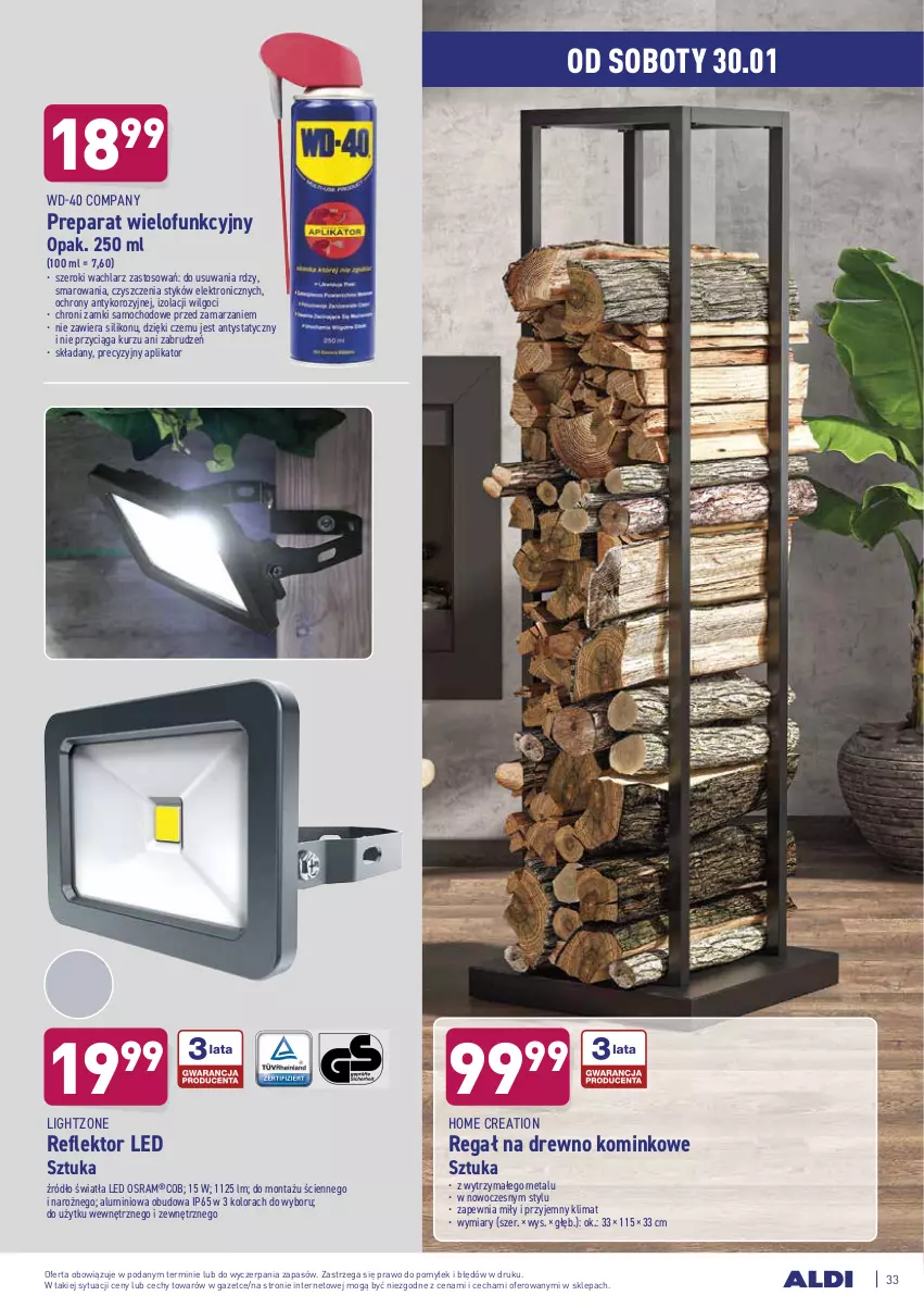 Gazetka promocyjna Aldi - ALE! CENA w ALDI - ważna 25.01 do 31.01.2021 - strona 33 - produkty: LG, Reflektor, Reflektor LED, Regał