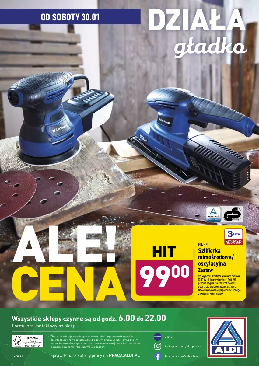 Gazetka promocyjna Aldi - ALE! CENA w ALDI - ważna 25.01 do 31.01.2021 - strona 36 - produkty: Einhell, Fa, Gra, Papier, Pojemnik, Szlifierka