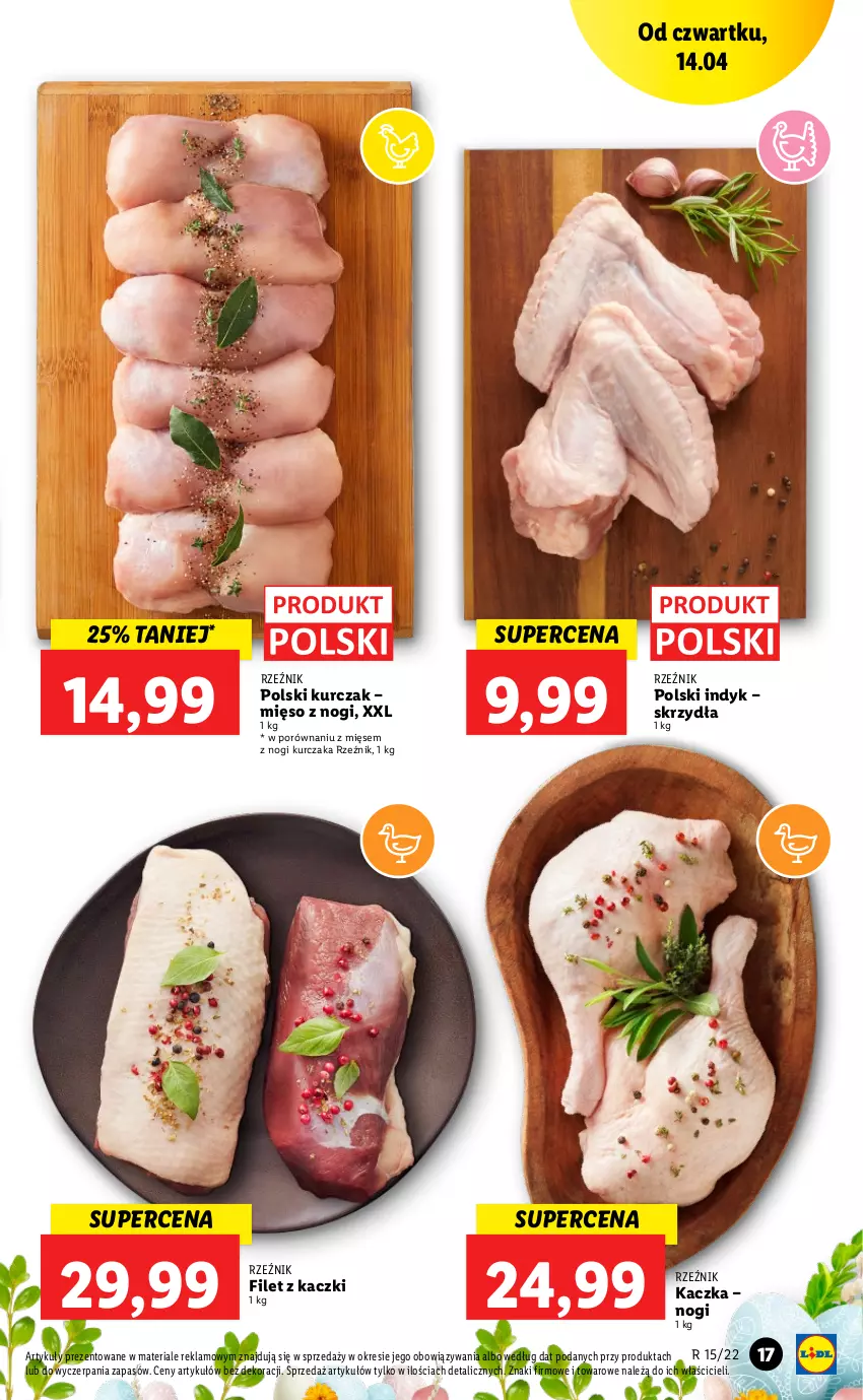 Gazetka promocyjna Lidl - GAZETKA - ważna 14.04 do 16.04.2022 - strona 17 - produkty: Kaczka, Kurczak, Mięso, Por